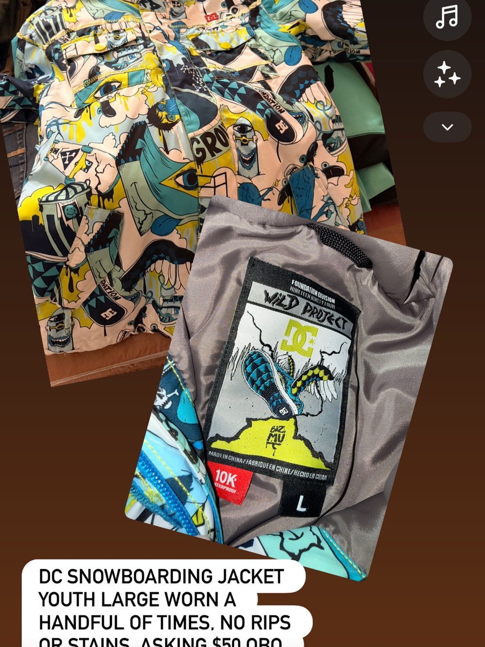 DC boy’s Graphic Snowboard Jacket - Blue/Yellow/White